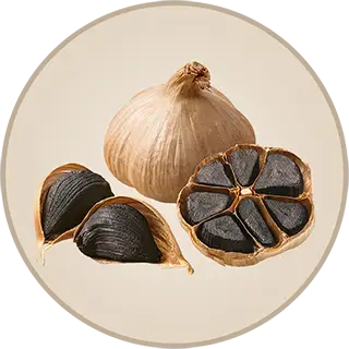 Aged black garlic cloves